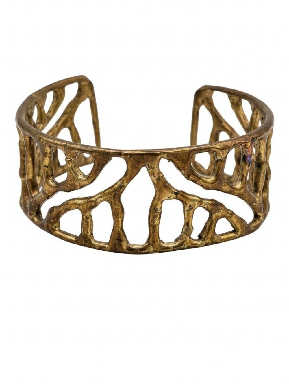 Modernist Braas Openwork Branch Cuff Bracelet